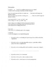 English Worksheet: work and job - communication skills