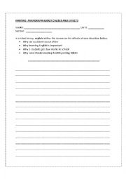 English Worksheet: Causes and effects