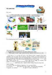 English Worksheet: How can we make everyday an earth day?