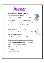 English Worksheet: Grammar unit 6