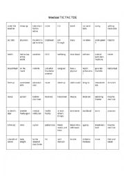 English Worksheet: Medical Tic Tac Toe