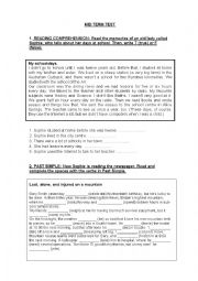 English Worksheet: Mid Term Test 7th Form