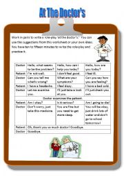 English Worksheet: At the doctors