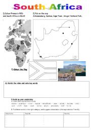 English Worksheet: South Africa (introduction)