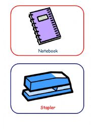 English Worksheet: School objects Flashcards set 2