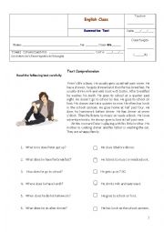 English Worksheet: 6th grade test