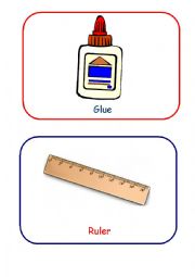 English Worksheet: School objects flashcards set 3