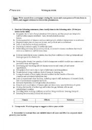 English Worksheet: Writing on Brain Drain