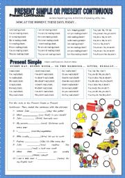 English Worksheet: Present Simple or Present Continuous