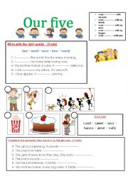 English Worksheet: our five senses