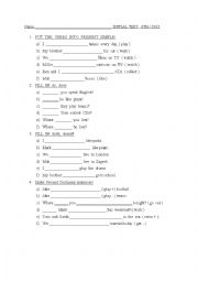 English Worksheet: PLACEMENT  TEST - 6th grade