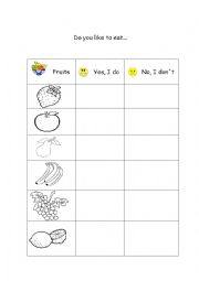 English Worksheet: I like to eat...