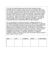 English Worksheet: reading comprehension 