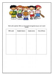 English Worksheet: Sports