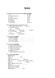 English Worksheet: review