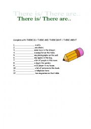 English Worksheet: THERE IS THERE ARE