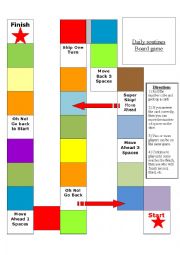 English Worksheet: Daily routine board game