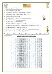 English Worksheet: Animals