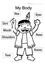 English Worksheet: Body Parts