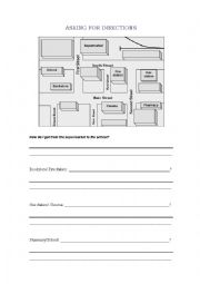 English Worksheet: Asking for directions