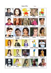 English Worksheet: Guess Who (Especial edition Celebrities in Spain)