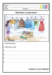 English Worksheet: Describing clothes