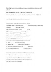 English Worksheet: Past and Present Perfect