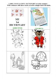 MINI DICTIONARY ADJECTIVES TO LABEL + EXERCISES