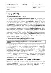 English Worksheet: Mid-term test 2