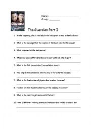 English Worksheet: The Guardian--Questions--part 1