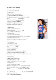 English Worksheet: If I were a Boy - Beyonc