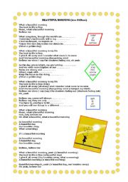 English Worksheet: Song: BEAUTIFUL MORNING by Ace of Base