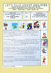 English Worksheet: Lets talk about abilities