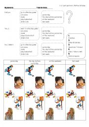 English Worksheet: Past_Simple. Broken_Squares_Game. Reguar_and_irregular_verbs