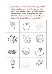 English Worksheet: Alphabet - Whats for dinner? PART 2