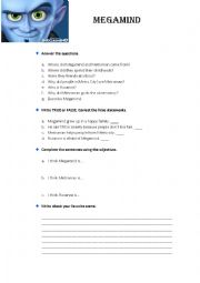 English Worksheet: Megamind