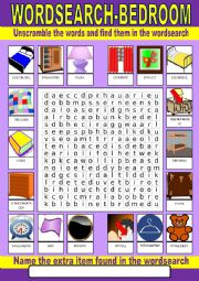 Bedroom Wordsearch