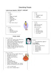 English Worksheet: describing people