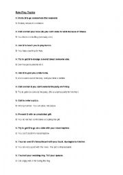 English Worksheet: Role Play Topics - A Fantastic Way to Practice Conversational Skills !!
