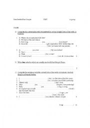 English Worksheet: Present Perfect / Past Simple  TEST
