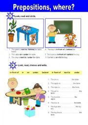 English Worksheet: Prepisitions of place -Wheres / Where are?