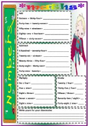 English Worksheet: maths