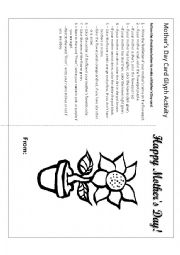 English Worksheet: Happy Mothers Day Glyph