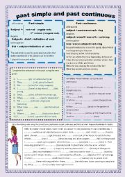 English Worksheet: past simple past continuous