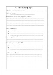 English Worksheet: James Bonds ID Card