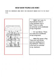 English Worksheet: lthe room