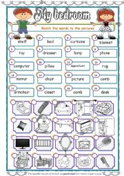 English Worksheet: My Bedroom   1 / 3