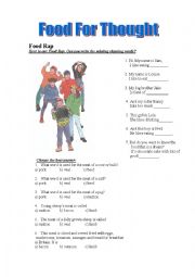 English Worksheet: Food Rap