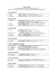 English Worksheet: Verbs + geround