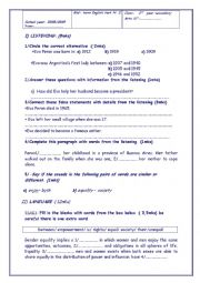 English Worksheet: Mid-term test N 2